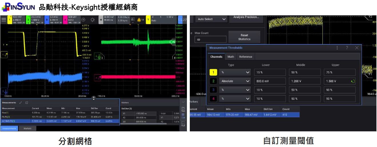 示波器_HD3_分割網格_自訂測量閾值